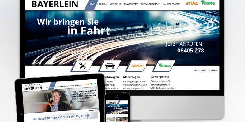 Internetauftritt für Automobile Bayerlein